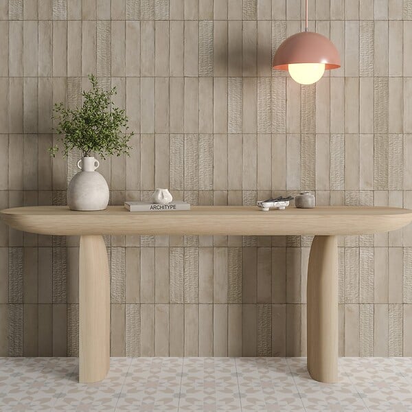 RO'MA NATURE - Carrelage effet Zellige Greige 24,6x6x0,85 cm Azurel - Sol et mur intérieur (vendu par carton de 0,5 m²) - large