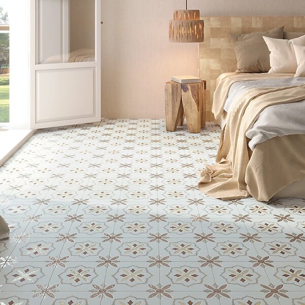 RO'MA NATURE - Carrelage effet Carreau ciment Moralis Terracotta 22,3x22,3x0,9 cm Levior - Sol et mur intérieur (vendu par carton de 0,65 m²) - large