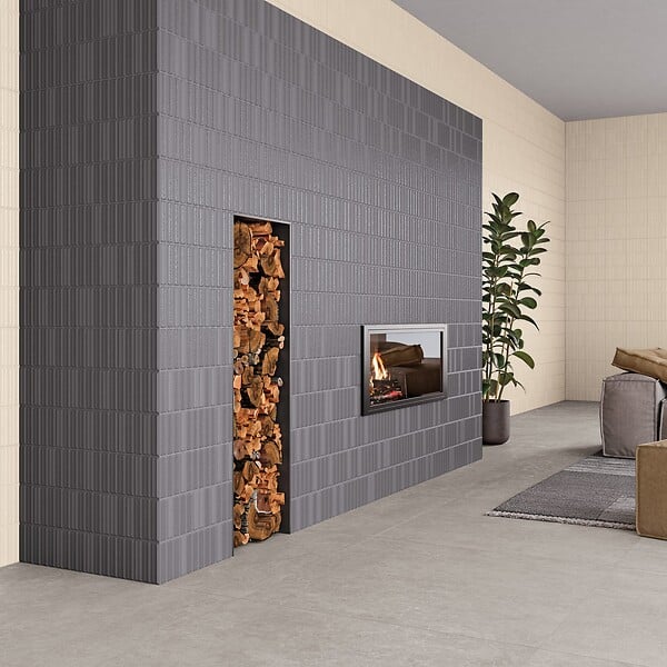 RO'MA NATURE - Carrelage 3D Gris Foncé 40x20x1,4 cm Movira - Mur intérieur (vendu par carton de 0,72 m²) - large
