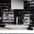 RO'MA NATURE - Carrelage effet Zellige Noir 30x7,5x0,82 cm Brillant Novaril - Mur intérieur (vendu par carton de 0,5 m²) - vignette