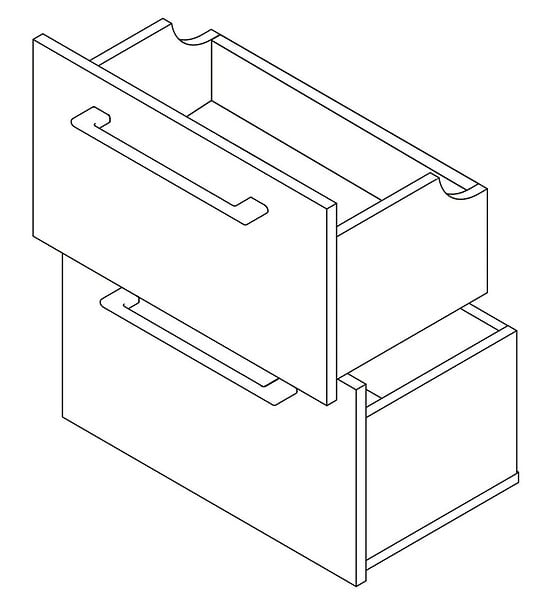 VIF - Set de 2 tiroirs en MDF enduit PVC - Blancs - l60xP45xH18cm - large