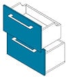 VIF - Set de 2 tiroirs en MDF - Bleu - L.60xP.45cm - vignette
