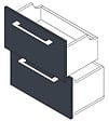 VIF - Set de 2 tiroirs en MDF - Gris - l.45xP.45cm - vignette
