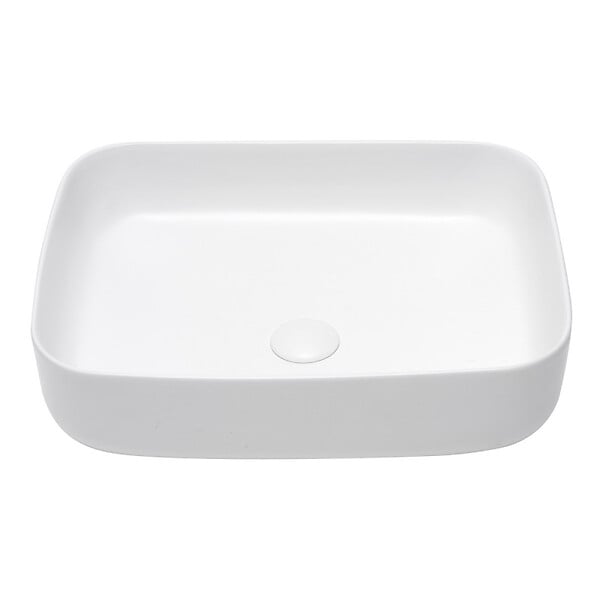 SWISS AQUA TECHNOLOGIES - Vasque à poser Infinitio 50 x 39 x 13 cm, sans trop-plein, blanc mat (SATINF5039M) - large