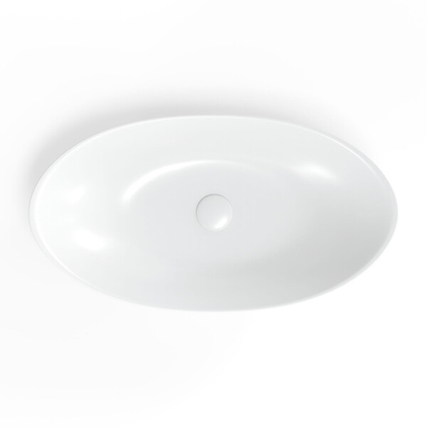 SWISS AQUA TECHNOLOGIES - Set vasque à poser Infinitio 61,5x36 cm sans trop-plein + bonde blanc mat (SATINF61536M-SET_BP) - large