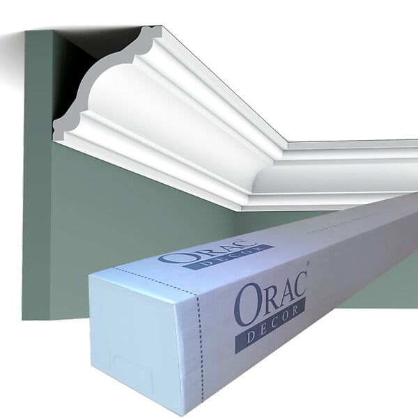 ORAC DECOR - CX123 Corniche plafond Orac Decor - 8x8x200cm (h x p x L) - moulure décorative polymère Carton 8 pièces - large