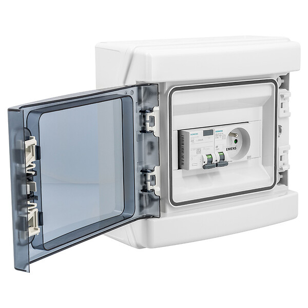 BATILEC - SIEMENS Tableau pré-équipé : ID 40A AC, disjoncteur 16A, prise modulaire 2P+T 16A. - large