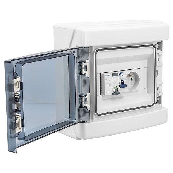 BATILEC - BATILEC Tableau pré-équipé : ID 40A AC, disjoncteur 16A, prise modulaire 2P+T 16A. - large