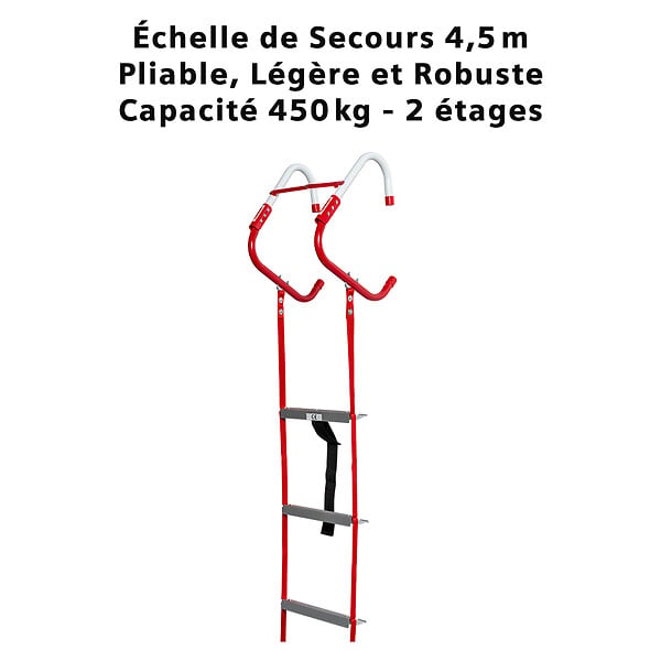 ANGELEYE - Échelle de Secours AngelEye 4,5 m – Pliable, Légère et Robuste – Échelle d'Évacuation pour Incendie – Capacité 450 kg-AngelEye - large