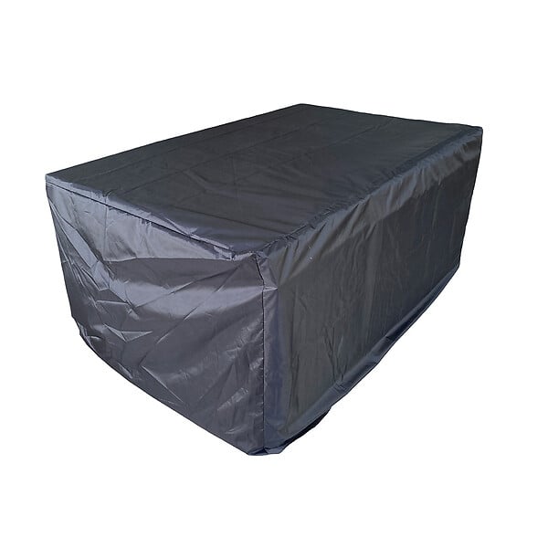 CONCEPT USINE - Salon de jardin 10 pl en résine marron et coussins beige + housse TOLEDO - large