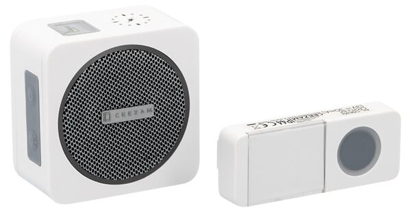 CEEZAM - Sonnette sans fil 150 m – volume 4 niveaux, mode silencieux 3 à 12 h, 18 mélodies, bouton étanche, blanc, portée jusqu'à 150m-CEEZAM - large