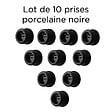 FONTINI - Lot de 10 prises Garby – Porcelaine noire – Installation encastrée - vignette