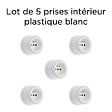 FONTINI - Lot de 5 Prises Garby – Prises Murales Intérieures Plastique Blanc – 16A / 250V – Pose en Saillie – Fabrication Européenne-FONTINI - vignette