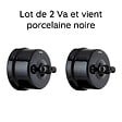 FONTINI - Lot de 2 Interrupteurs Va-et-Vient Garby – Porcelaine Noire - vignette