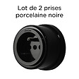 FONTINI - Lot de 2 prises Garby – Porcelaine noire – Installation encastrée - vignette