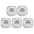 FONTINI - Lot de 5 prises Garby Colonial – Porcelaine blanche – Installation encastrée-FONTINI - vignette