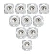 FONTINI - Lot de 10 prises Garby Colonial – Porcelaine blanche – Installation encastrée - vignette
