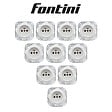 FONTINI - Lot de 10 prises Garby Colonial – Porcelaine blanche – Installation encastrée - vignette