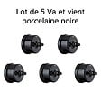 FONTINI - Lot de 5 Interrupteurs Va-et-Vient Garby – Porcelaine Noire - vignette