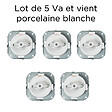FONTINI - Lot de 5 Interrupteurs Va-et-Vient Garby Colonial – Porcelaine Blanche - vignette