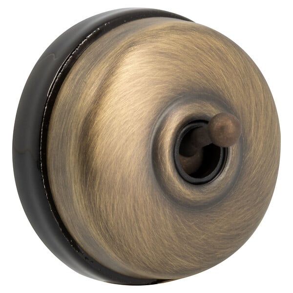 FONTINI - FONTINI Interrupteur va-et-vient - Gamme Dimbler - Porcelaine noire - Carcasse bronze - large