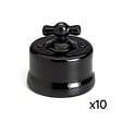 FONTINI - Lot de 10 Interrupteurs Va-et-Vient Garby – Porcelaine Noire - vignette