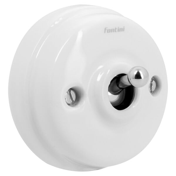 FONTINI - FONTINI Interrupteur va-et-vient Dimbler porcelaine blanche chrome brillant - large