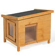 ID MARKET - Maison pour chat niche en bois avec porte basculante à lamelles - vignette