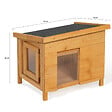ID MARKET - Maison pour chat niche en bois avec porte basculante à lamelles - vignette