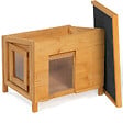 ID MARKET - Maison pour chat niche en bois avec porte basculante à lamelles - vignette
