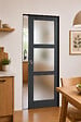 GD MENUISERIES - Porte Coulissante Blakeria Vitrée Gris Anthr H204 x L83 cm, Galandage - vignette