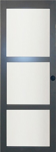 GD MENUISERIES - Porte Coulissante Blakeria Gris Anthr Vitrée H204 x L93 cm, Coquilles Noir - large