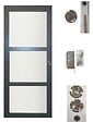 GD MENUISERIES - Porte Coulissante Blakeria Gris Anthr Vitrée H204 x L93 cm, serrure condamnation - vignette