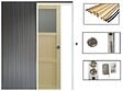GD MENUISERIES - Porte Coulissante Ayous 2 Panneaux, 1 Vitrage H204 x L73 cm, Galandage, kit finition - vignette