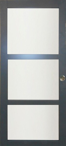 GD MENUISERIES - Porte Coulissante Blakeria Gris Anthr Vitrée H204 x L93 cm, Coquilles - large