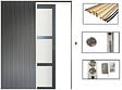 GD MENUISERIES - Porte Coulissante Blakeria Vitrée Gris Anthr H204 x L93 cm, Galandage, kit de finition - vignette