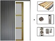 GD MENUISERIES - Porte Coulissante Ayous 3 Panneaux Gris Clair H204 x L83 cm,Galandage, kit finition - vignette