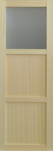 GD MENUISERIES - Porte Coulissante bois Ayous 2 Panneaux, 1 Vitrage H204 x L73 cm - large