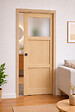 GD MENUISERIES - Porte Coulissante Ayous 2 Panneaux, 1 Vitrage H204 x L83 cm, Galandage, kit finition - vignette