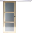 GD MENUISERIES - Porte Coulissante Ayous 3 Panneaux Gris Clair H204 x L83 cm,Rail Alu, coquilles - vignette