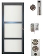GD MENUISERIES - Porte Coulissante Blakeria Gris Anthr Vitrée H204 x L73 cm, serrure condamnation - vignette