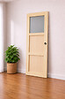 GD MENUISERIES - Porte Coulissante bois Ayous 2 Panneaux, 1 Vitrage H204 x L83 cm, Coquilles - vignette