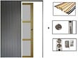 GD MENUISERIES - Porte Coulissante Ayous 3 Panneaux Gris Clair H204 x L73 cm,Galandage, kit finition - vignette