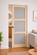 GD MENUISERIES - Porte Coulissante Ayous 3 Panneaux Gris Clair H204 x L83 cm,Galandage - vignette