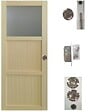 GD MENUISERIES - Porte Coulissante bois Ayous 2 Panneaux, 1 Vitrage H204 x L83 cm, serrure condamnation - vignette