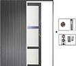 GD MENUISERIES - Porte Coulissante Blakeria Vitrée Gris Anthr H204 x L73 cm, Galandage - vignette