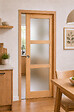 GD MENUISERIES - Porte Coulissante Ayous Vitrée H204 x L73 cm, Galandage, kit finition (coquille et tire doigt) - vignette