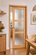 GD MENUISERIES - Porte Coulissante Ayous Vitrée H204 x l93 cm, Galandage, kit finition (coquille et tire doigt) - vignette