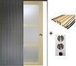 GD MENUISERIES - Porte Coulissante Ayous Vitrée H204 x l93 cm, Galandage, kit finition (coquille et tire doigt) - vignette