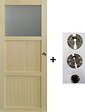 GD MENUISERIES - Porte Coulissante Ayous 2 Panneaux, 1 Vitrage H204 x L83 cm, coquilles, tire doigt - vignette